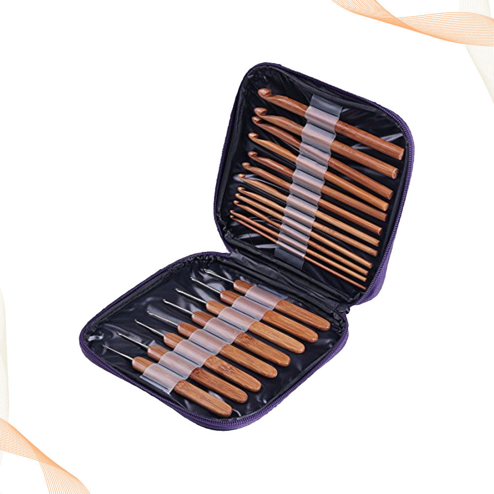 Wooden Crochet Hooks Ergonomic Handle - 1 ensemble d'aiguilles à crochet en